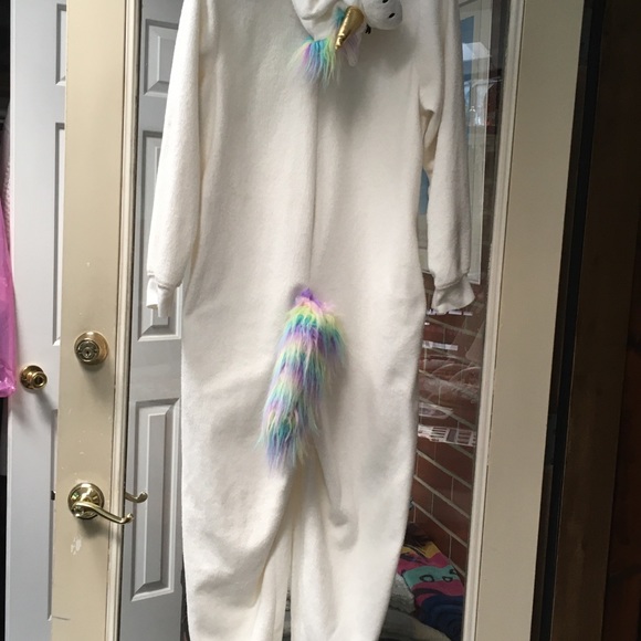 Adult-sized Unicorn dress up costume or sleeper - very soft brushed fleece.Cute! - Picture 4 of 9